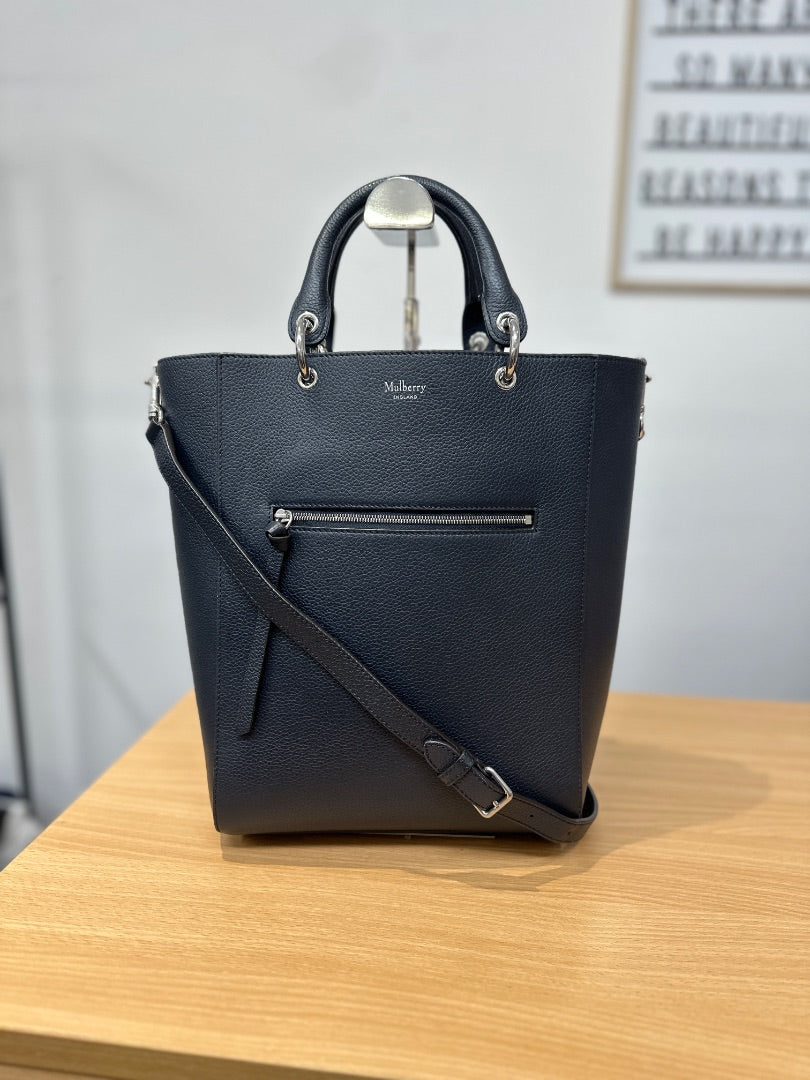 Mulberry Navy Maple Tote with Silver Hardware