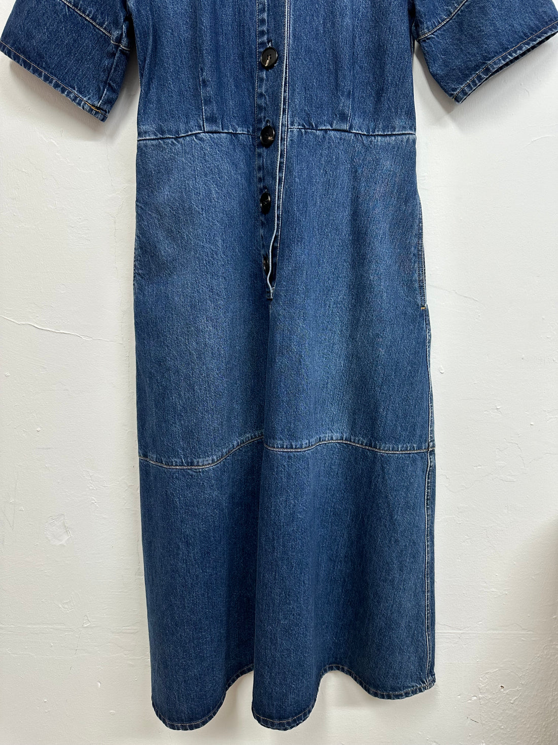 CO Collections Blue Denim Midi Shirt Dress - Size M