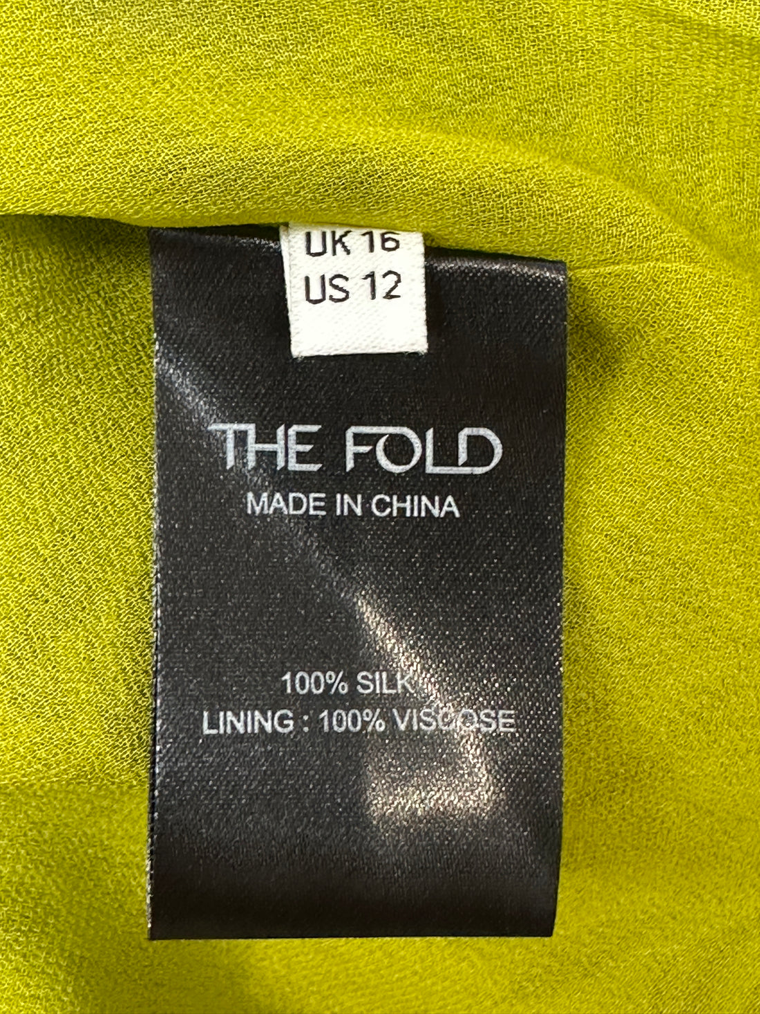 The Fold Green Silk Midi Dress - Size 16
