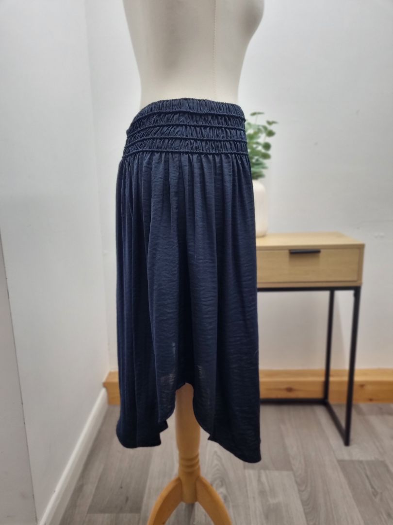 Hush Navy Blue Satin Skirt - Size 8