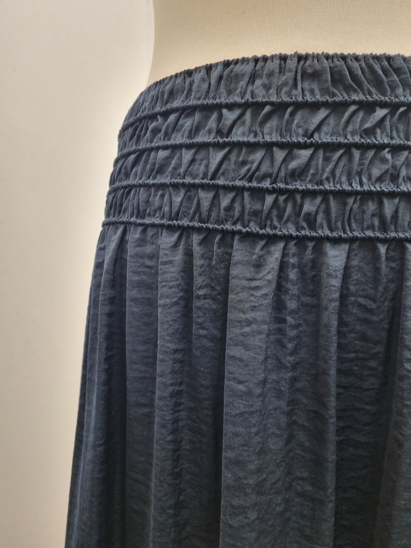 Hush Navy Blue Satin Skirt - Size 8