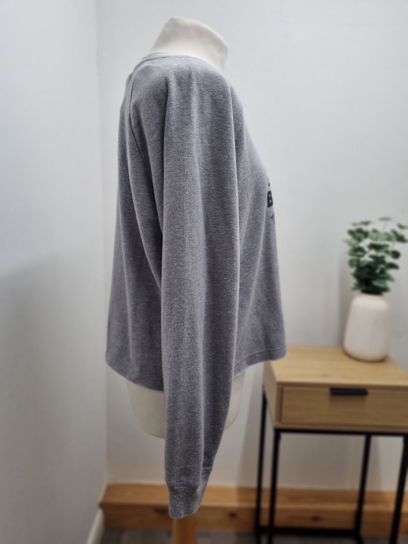 Maeve by Anthropologies Grey Slogan Sweatshirt - Size S
