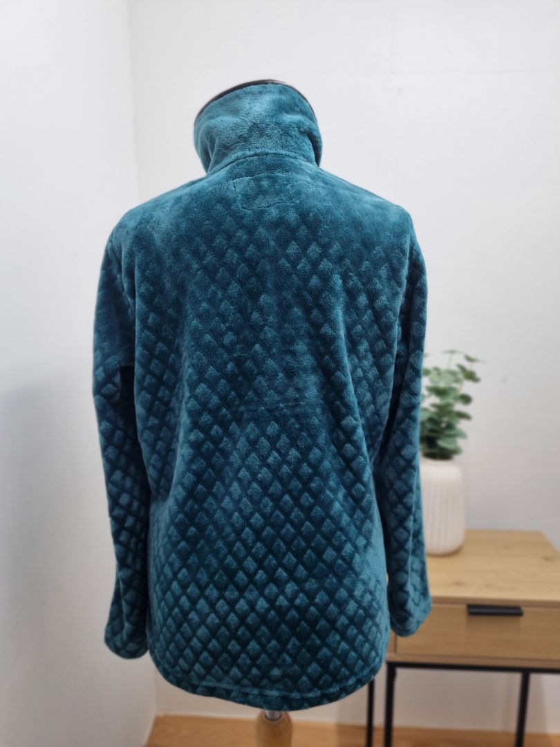 Regatta Teal Fluffy Zip Front Fleece Jacket - Size 12