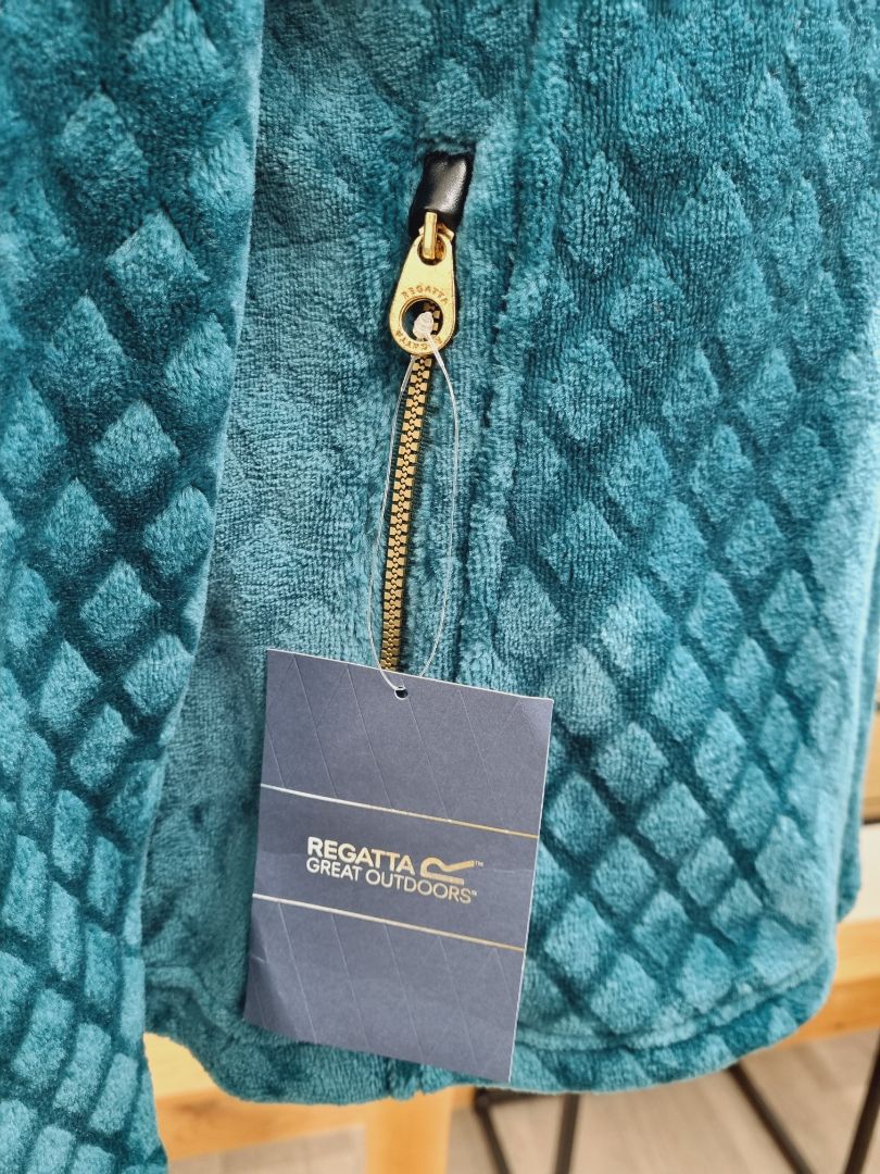 Regatta Teal Fluffy Zip Front Fleece Jacket - Size 12