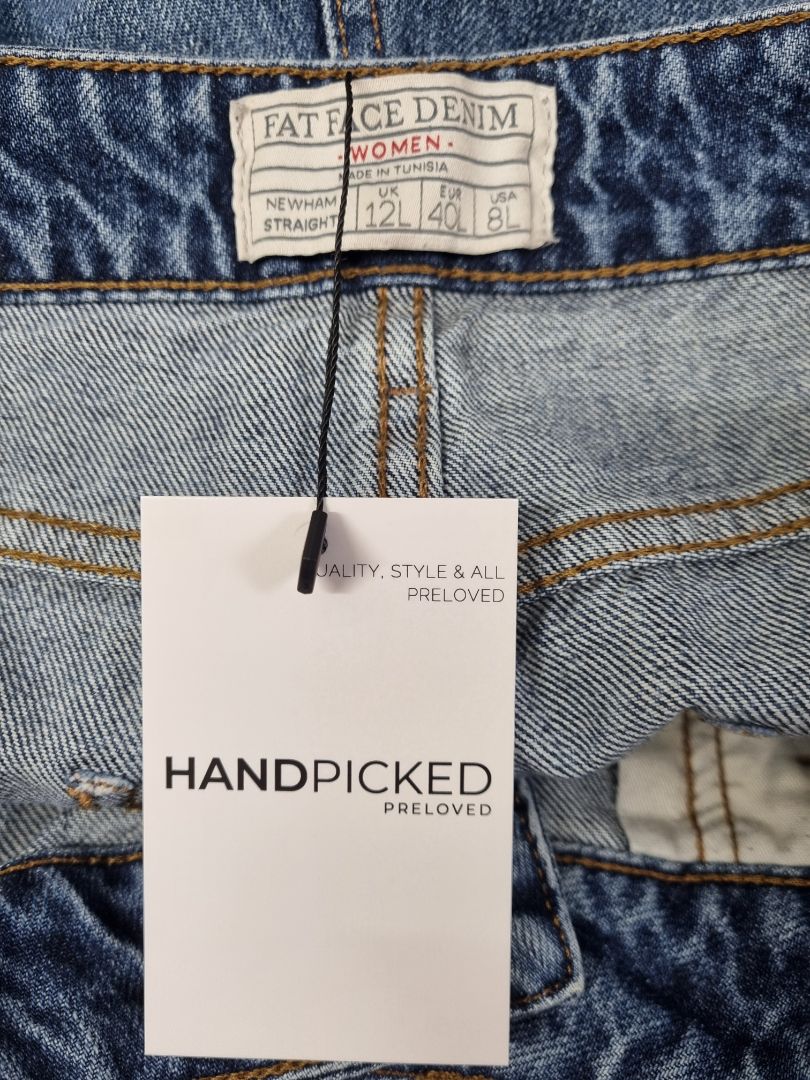 Fat Face Blue Straight Leg Jeans - Size 12L