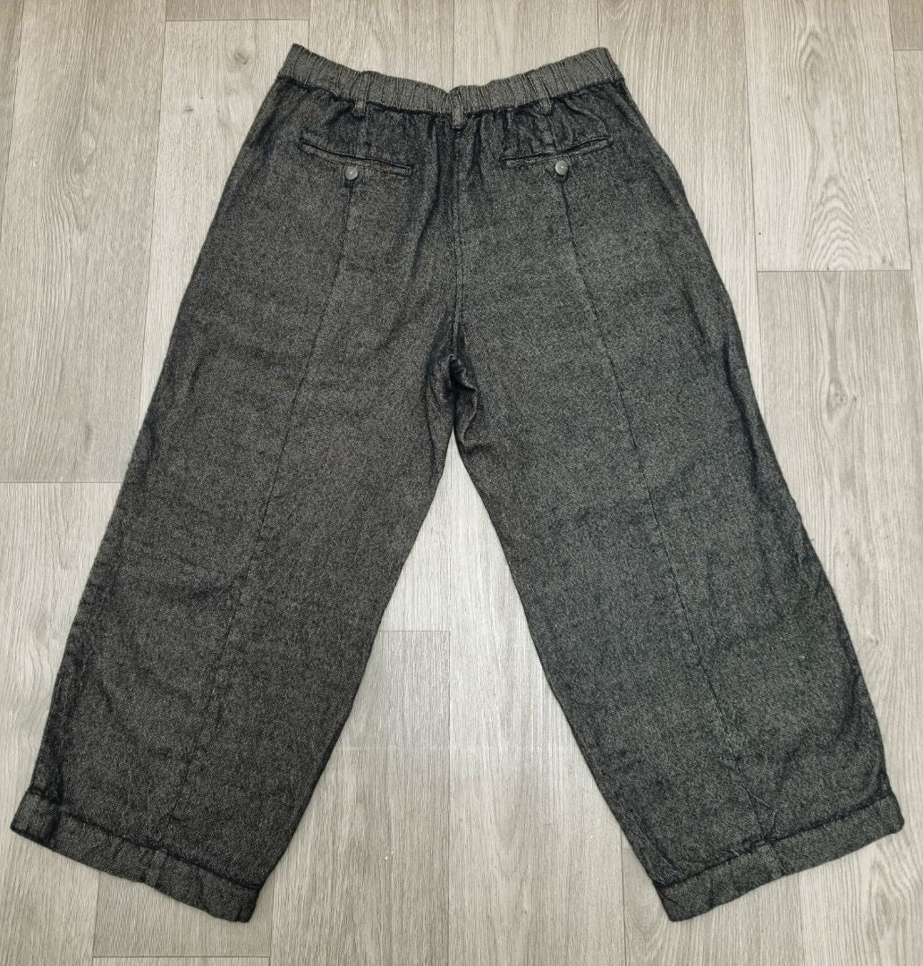 Poetry Grey Wool Linen Blend Trousers - Size 12