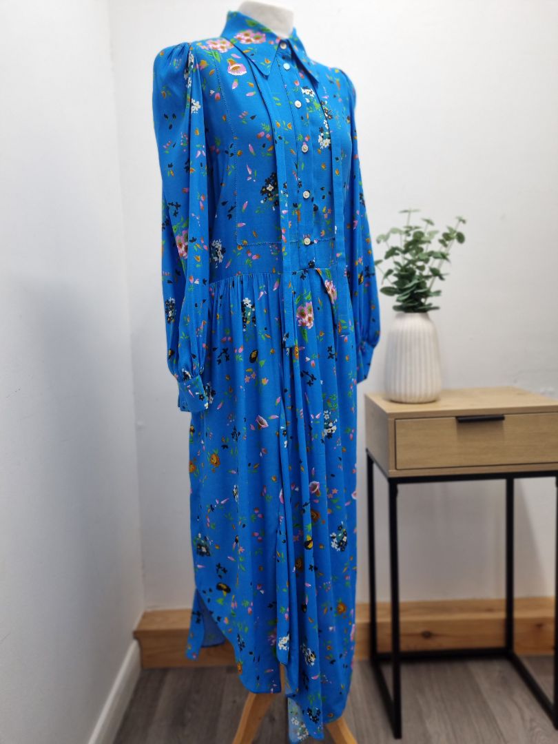 Zadig & Voltaire Blue Mix Ruselia Lima Midi Dress - Size M