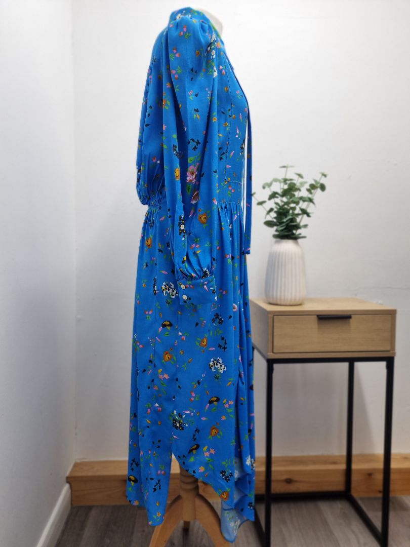 Zadig & Voltaire Blue Mix Ruselia Lima Midi Dress - Size M