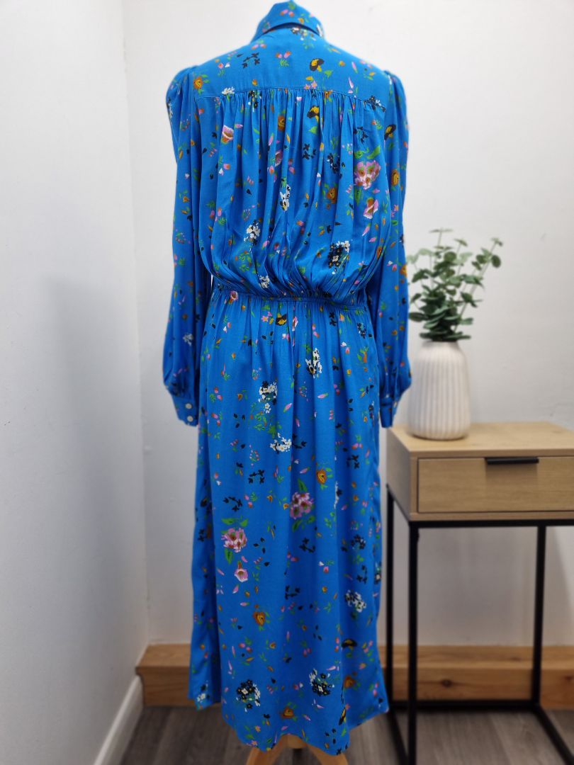 Zadig & Voltaire Blue Mix Ruselia Lima Midi Dress - Size M