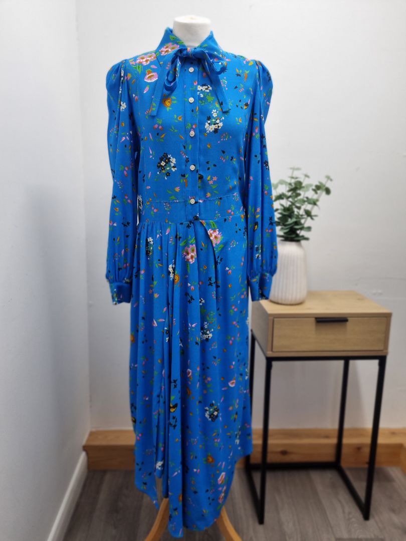 Zadig & Voltaire Blue Mix Ruselia Lima Midi Dress - Size M