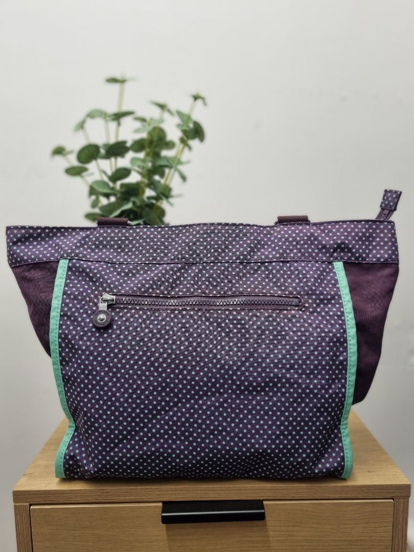 Kipling Purple Green Tote Bag