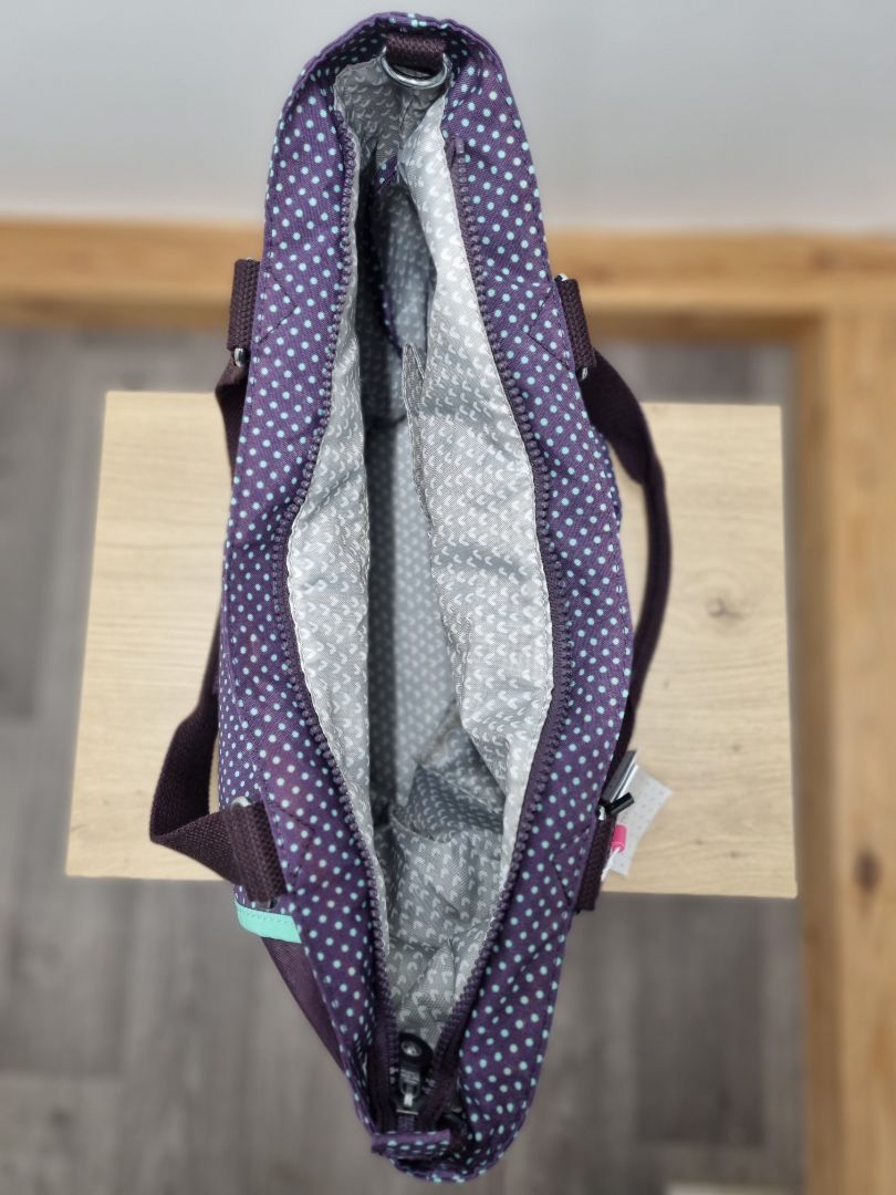 Kipling Purple Green Tote Bag