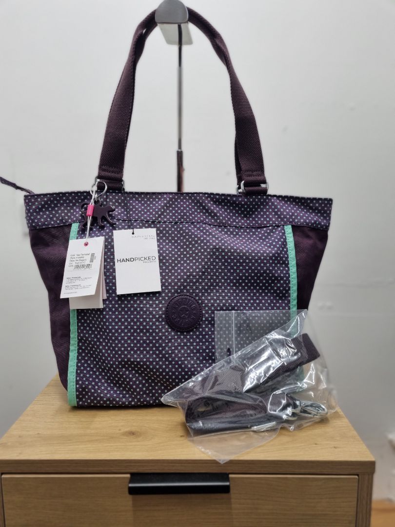 Kipling Purple Green Tote Bag