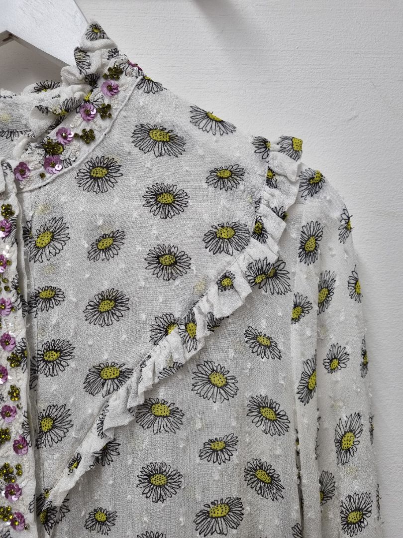 Essentiel Antwerp Daisy Sequin Blouse - Size 10