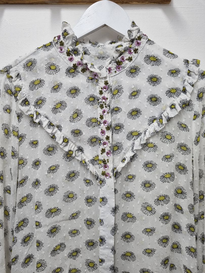 Essentiel Antwerp Daisy Sequin Blouse - Size 10