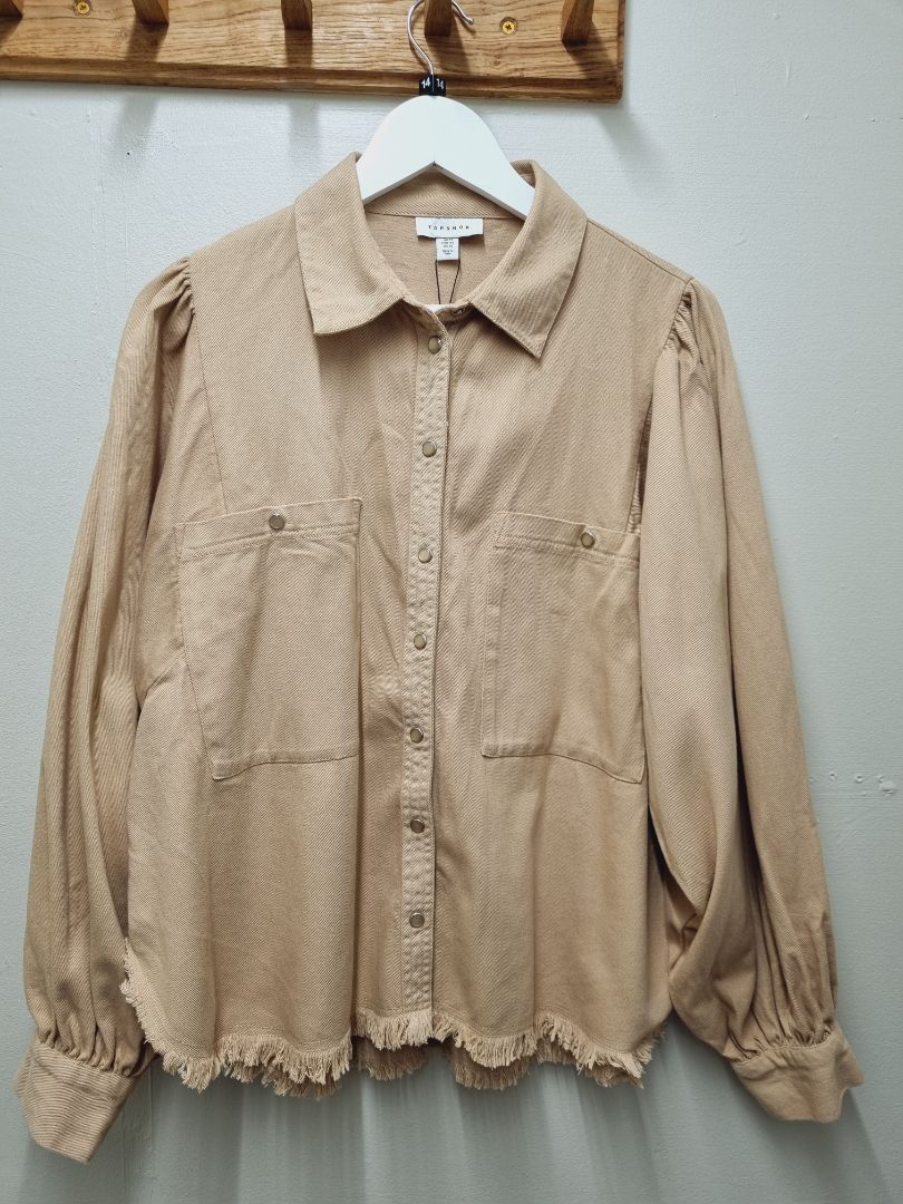 Topshop Beige Shacket - Size 14