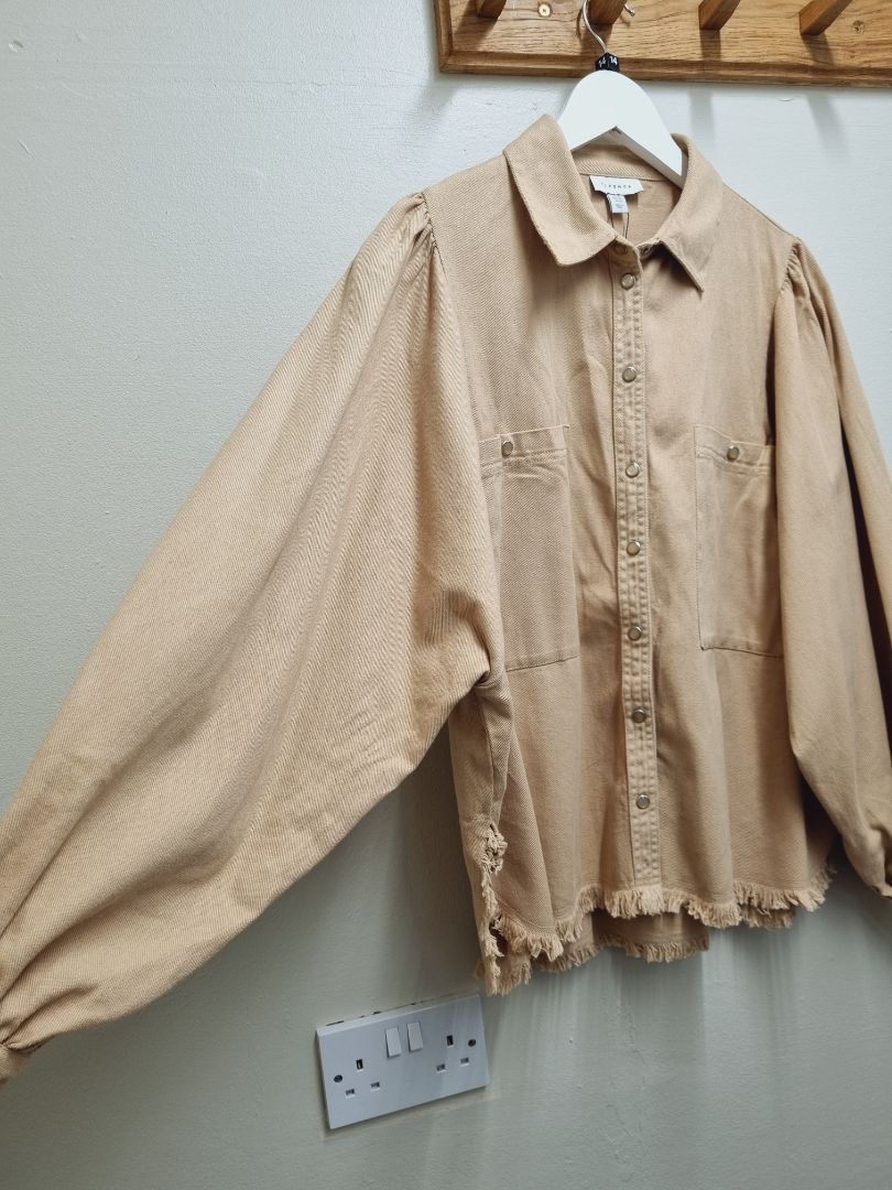 Topshop Beige Shacket - Size 14