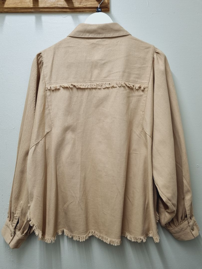 Topshop Beige Shacket - Size 14