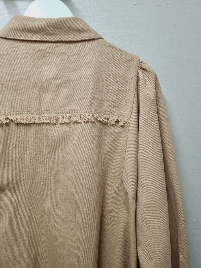 Topshop Beige Shacket - Size 14