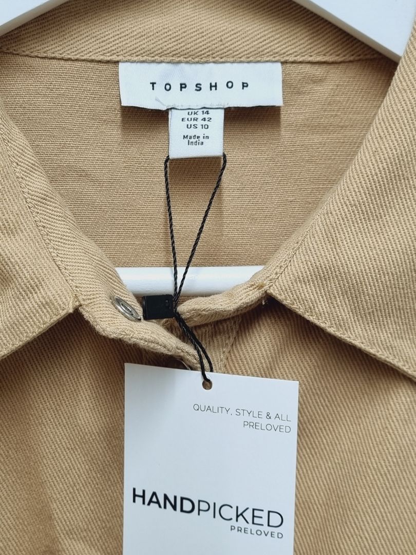 Topshop Beige Shacket - Size 14