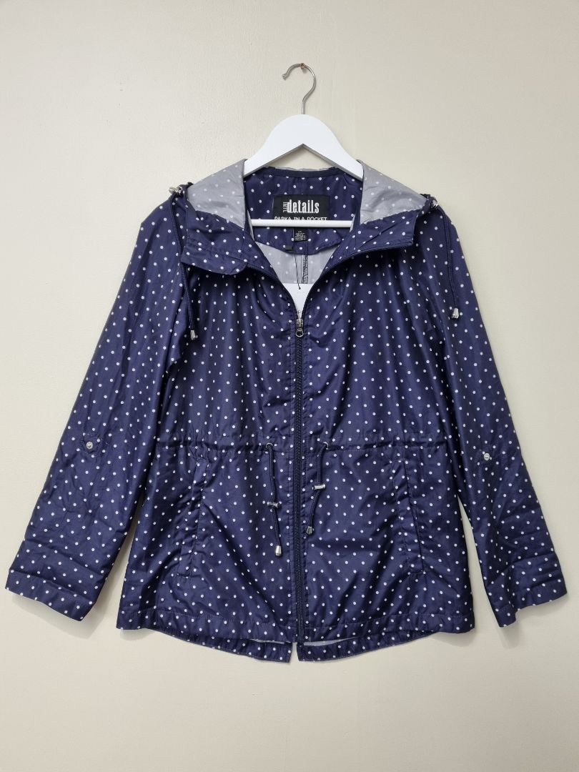 INTL D.e.t.a..i.l.s Navy White Parka In A Pocket - Size XS