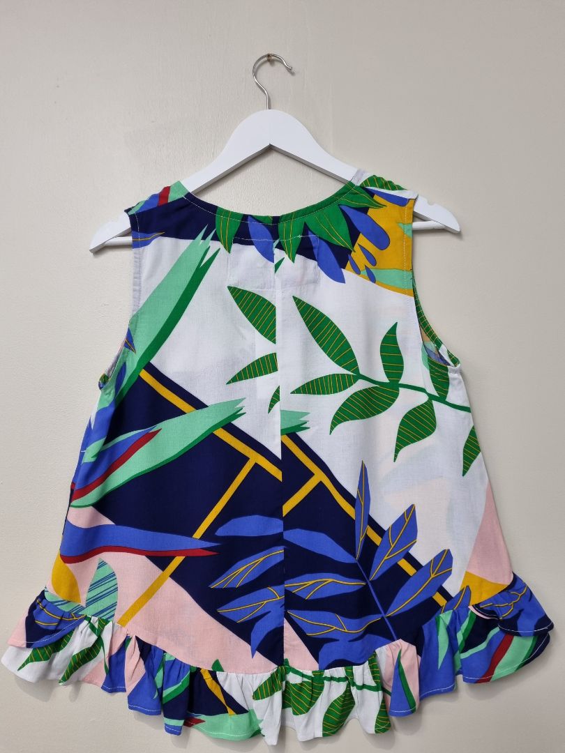 Tara Vao Blue Green Top - Size S