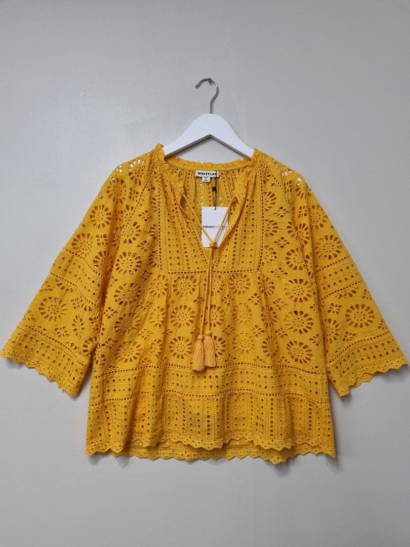 Whistles Yellow Top - Size 8