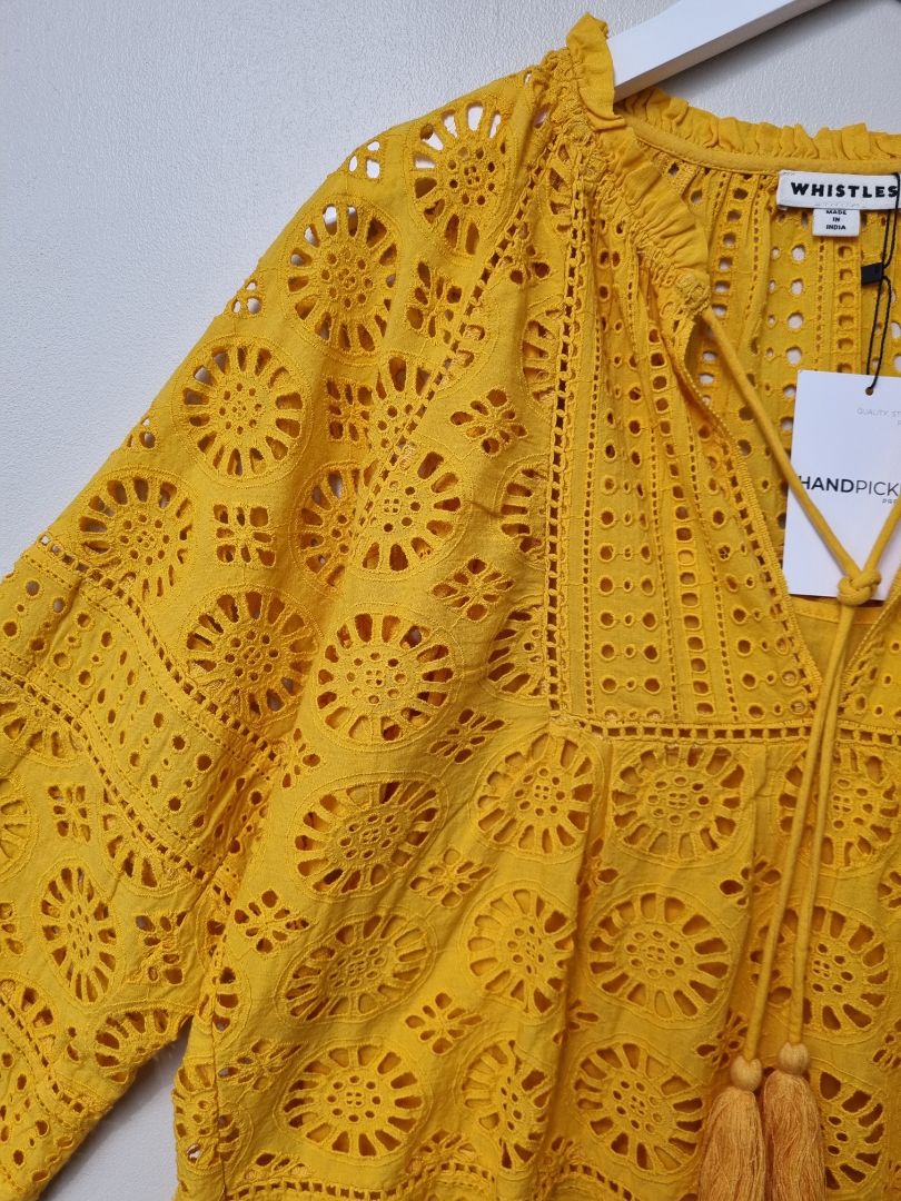 Whistles Yellow Top - Size 8
