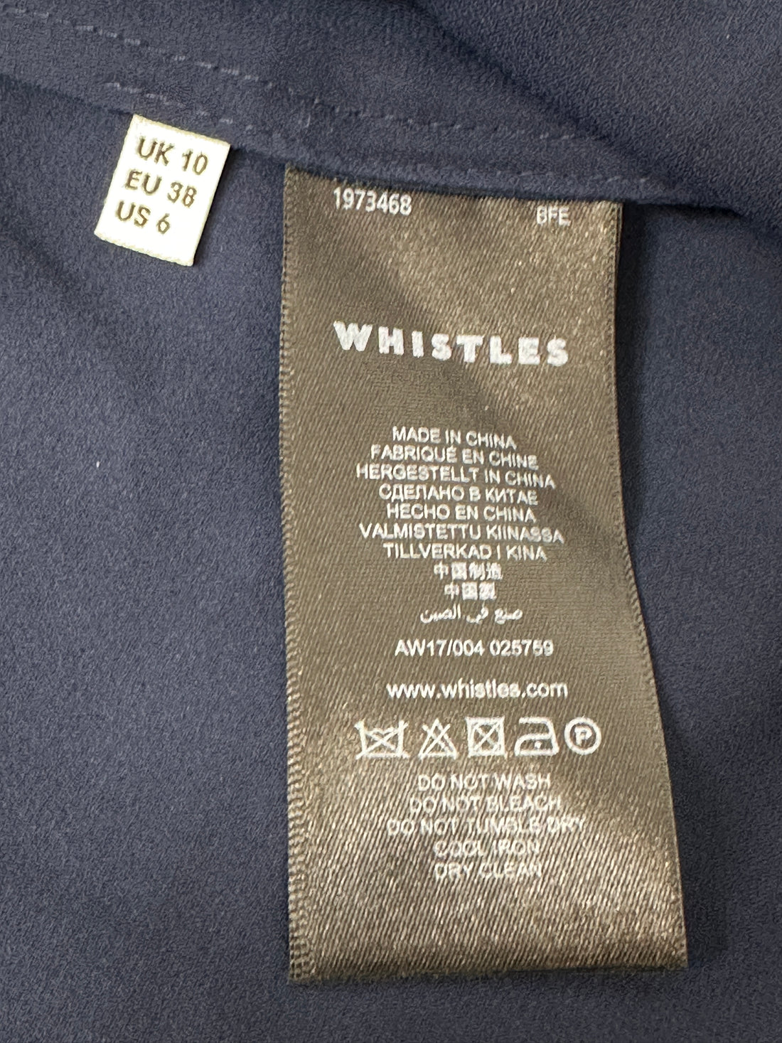 Whistles Blue Lace Dress - Size 10