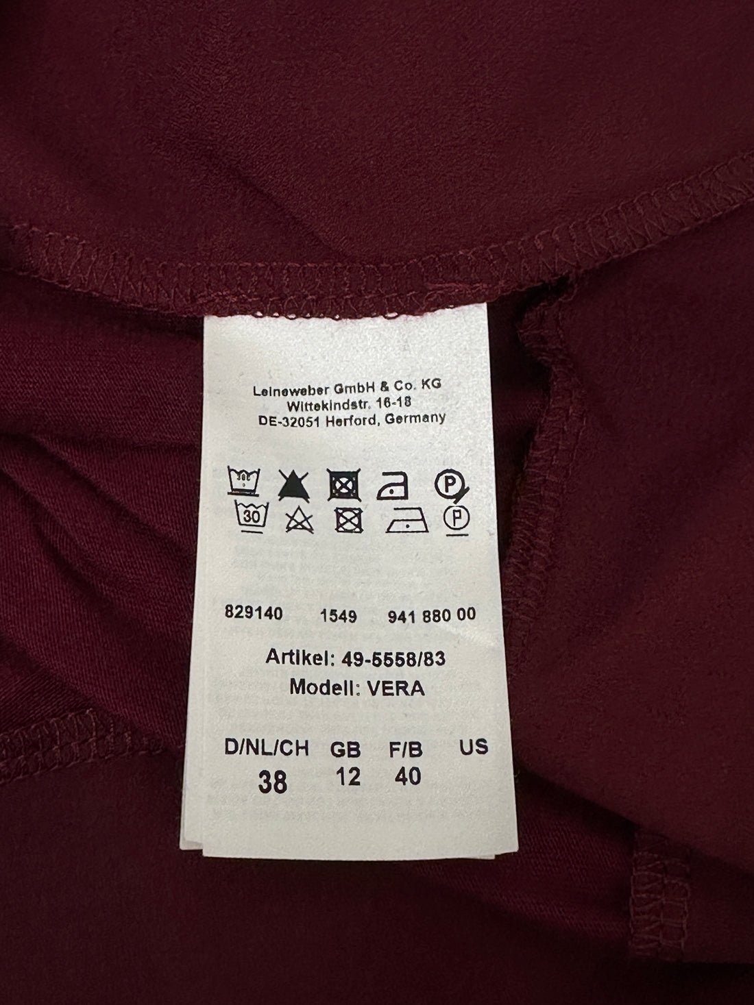Brax Maroon Red Top - Size 10