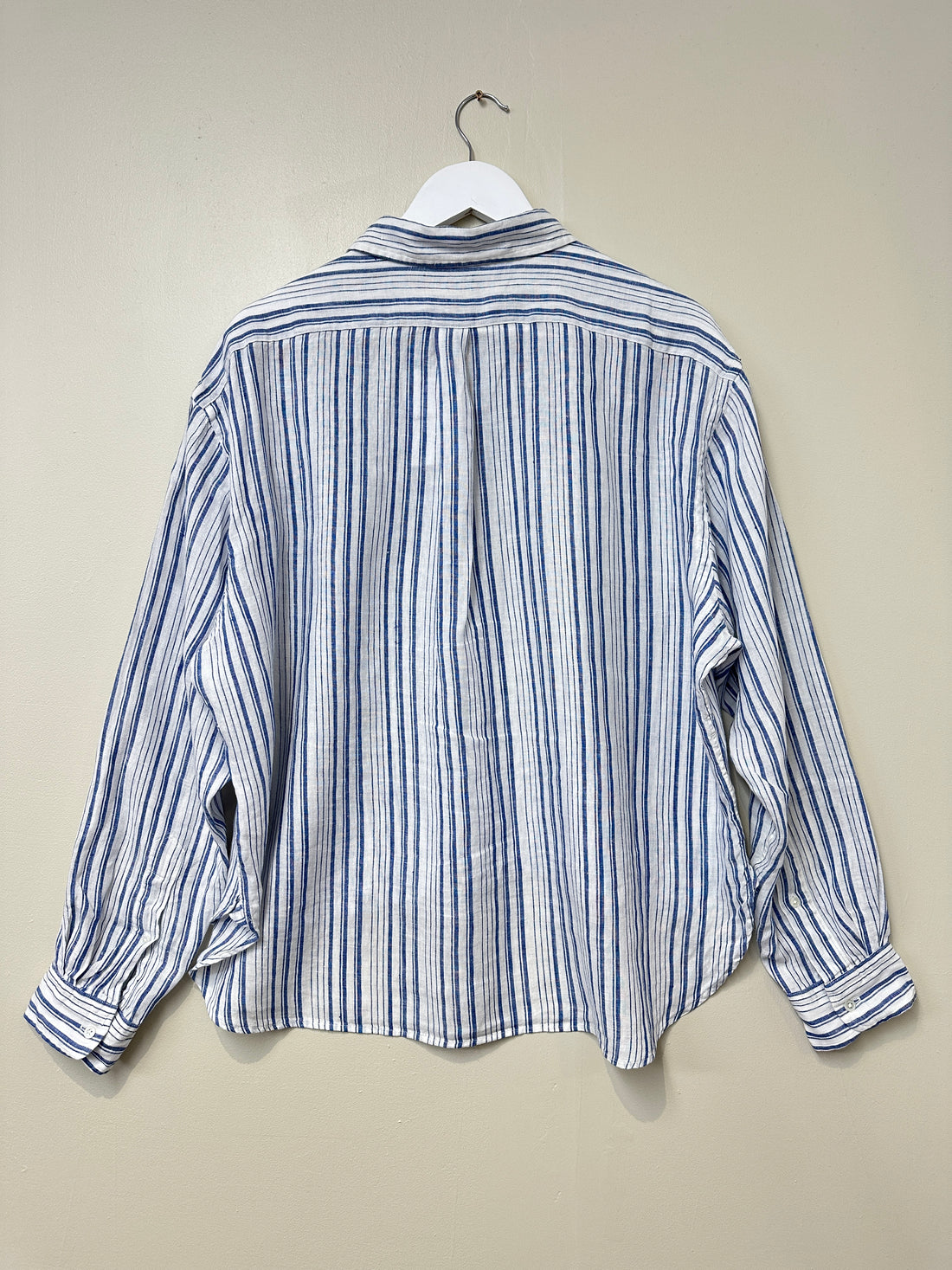 Polo Ralph Lauren Blue White Striped Hi-Low Shirt - Size L