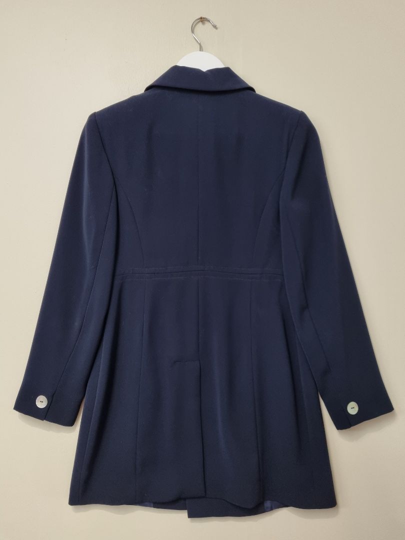 Philippe Adec Navy Longline Blazer - Size 8