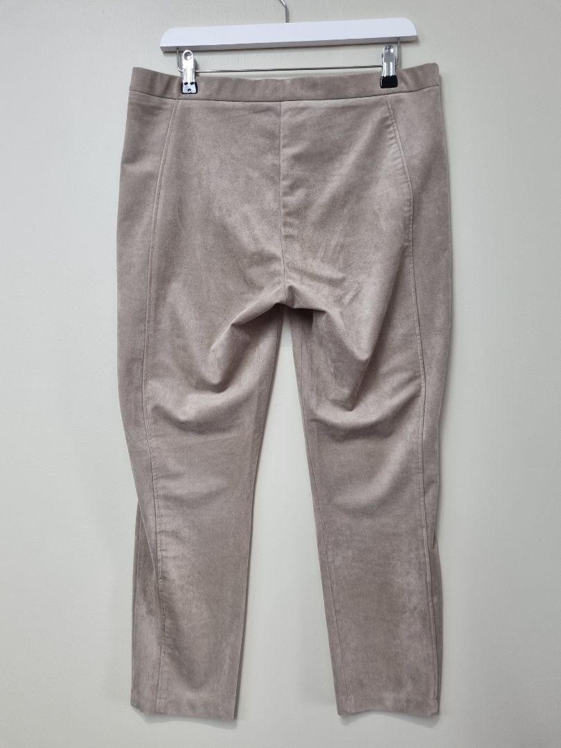Brax Taupe Faux Suede Trousers - Size 16