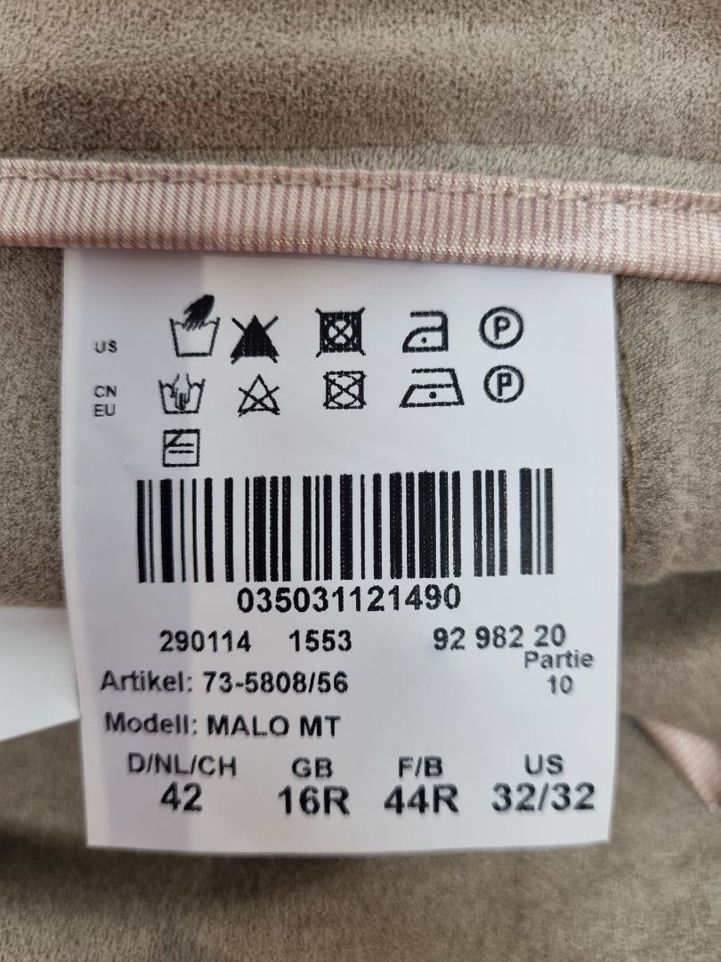 Brax Taupe Faux Suede Trousers - Size 16