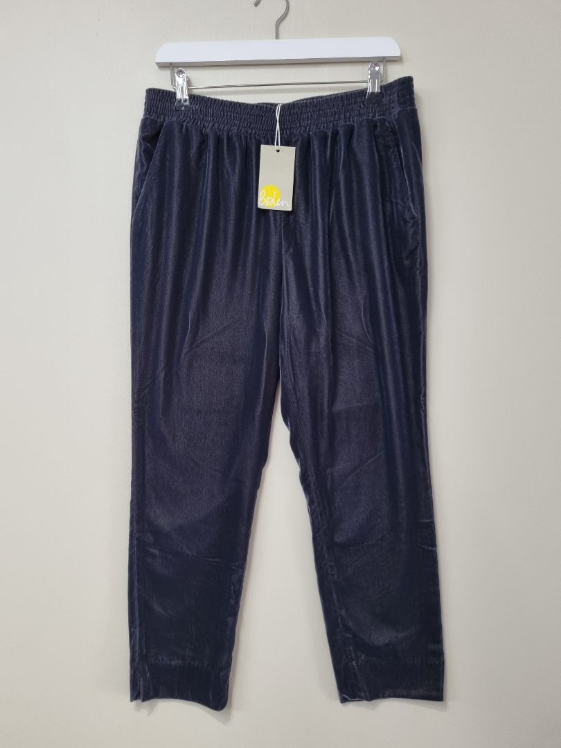 Boden Charcoal Grey Velvet Trousers - Size 12