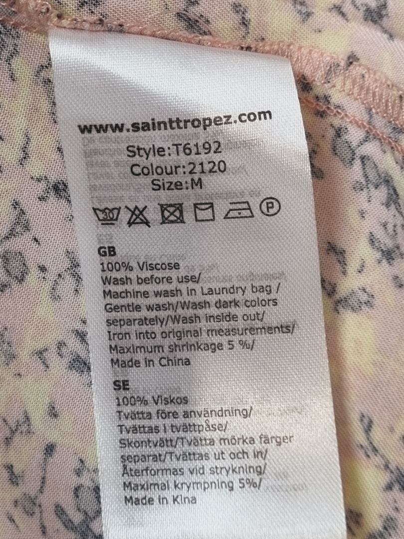 Saint Tropez Pink Yellow Ditsy Floral Dress - Size M