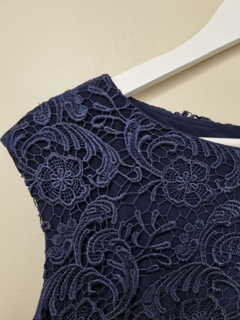 Lauren Ralph Lauren Navy Blue Lace Dress - Size 12-14
