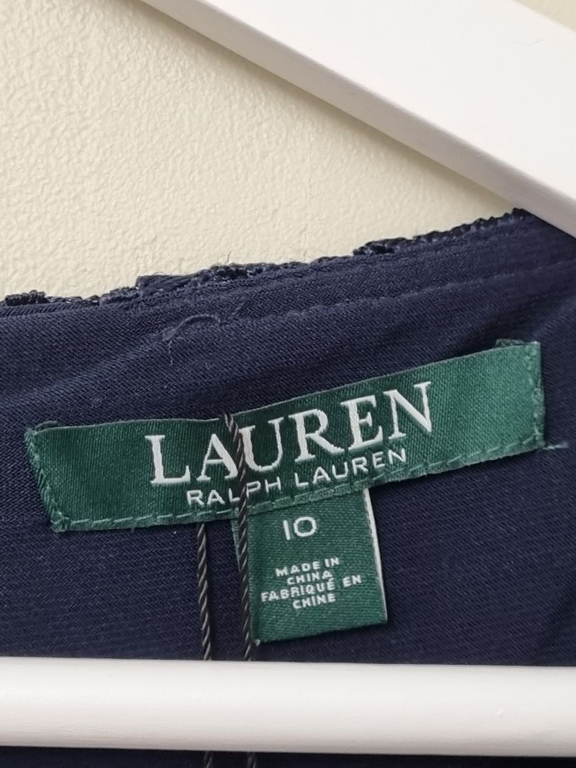 Lauren Ralph Lauren Navy Blue Lace Dress - Size 12-14