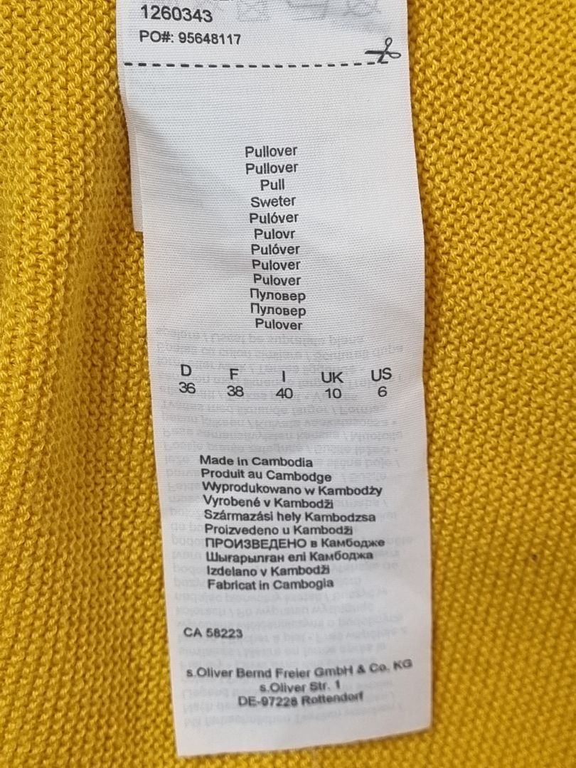 S.Oliver Yellow Jumper - Size 10