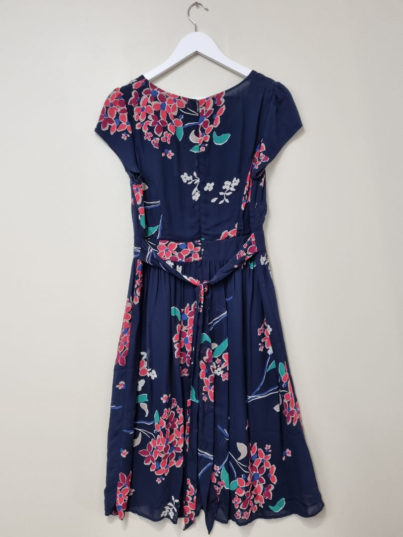 Monsoon Navy Blue Floral Dress - Size 12