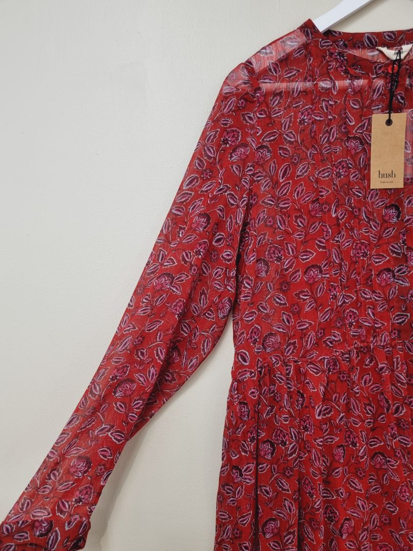 Hush Red Holly Shirt Dress - Size 12