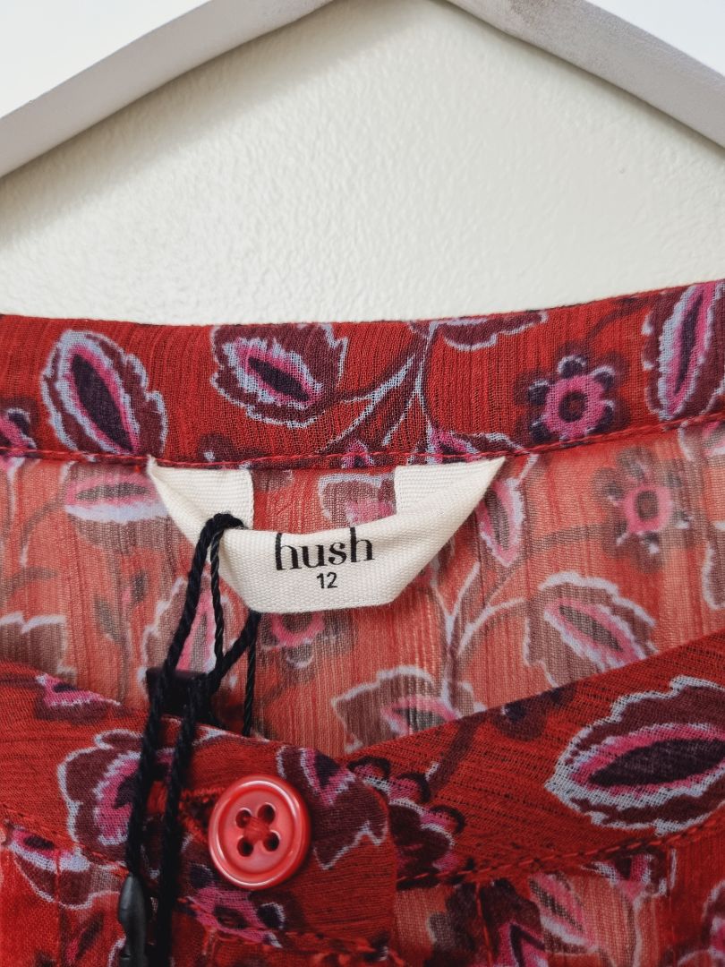 Hush Red Holly Shirt Dress - Size 12