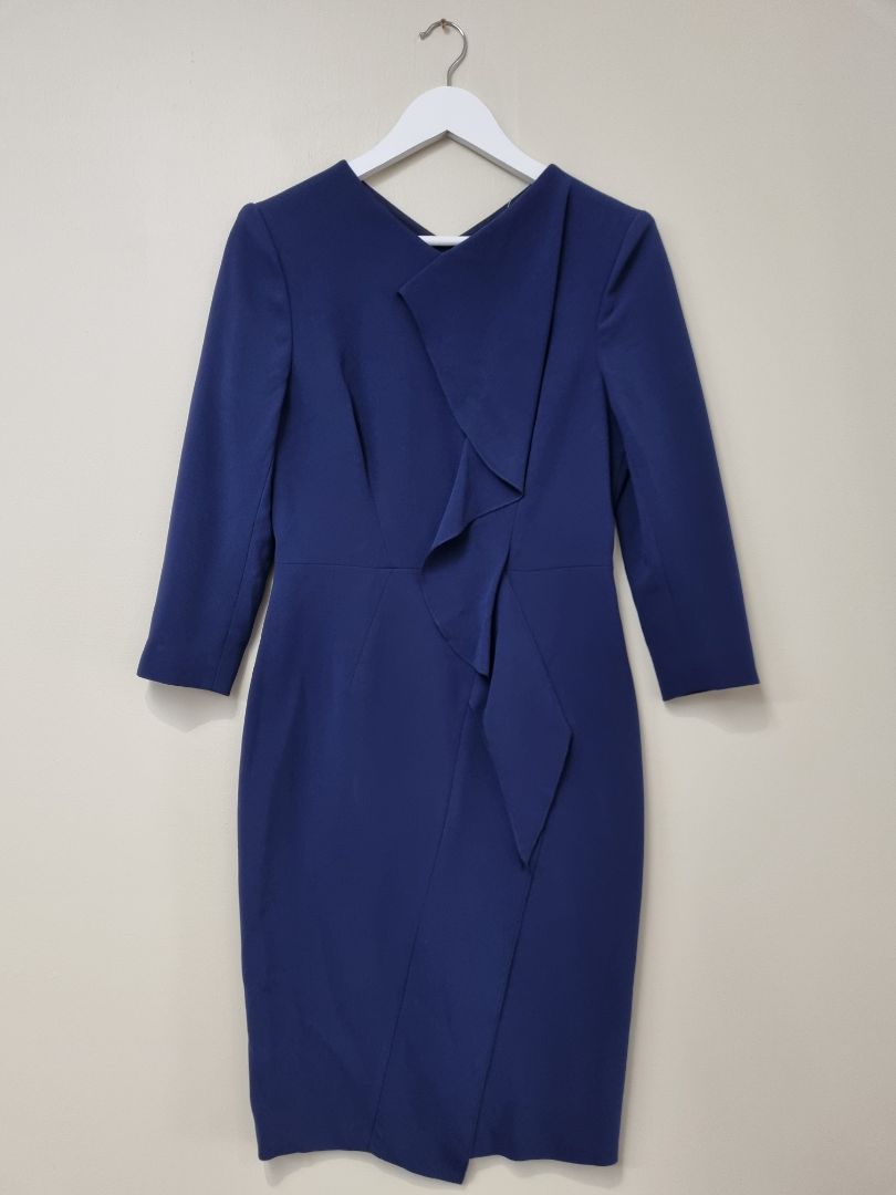 Karen Millen Navy Blue Dress - Size 12