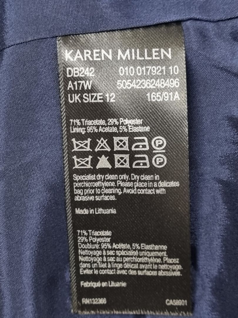 Karen Millen Navy Blue Dress - Size 12