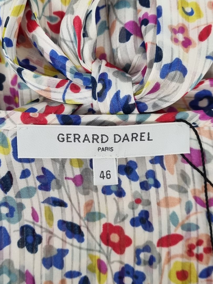 Gerard Darel White Multi Ditsy Tea Dress - Size 18