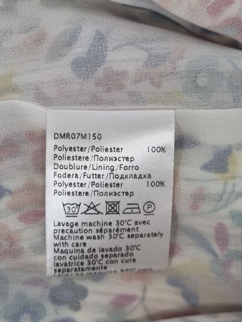 Gerard Darel White Multi Ditsy Tea Dress - Size 18