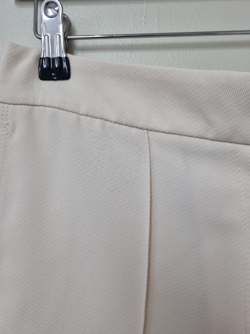 Reiss Cream Wide Leg Pleat Front Trousers - Size 12