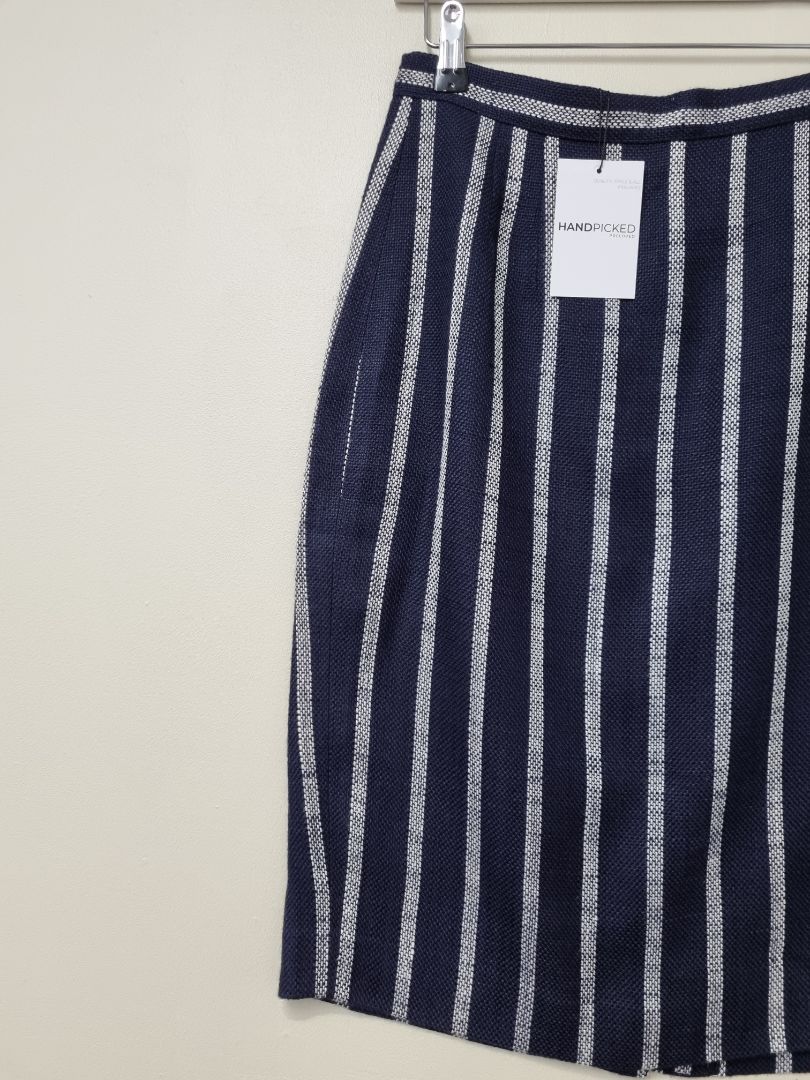Valentino Navy Striped Pencil Skirt - Size 10