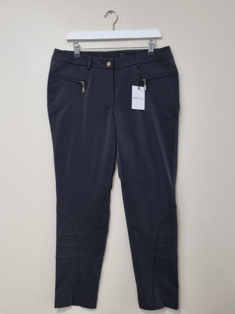 Madeleine Black Tapered Biker Trousers - Size 16