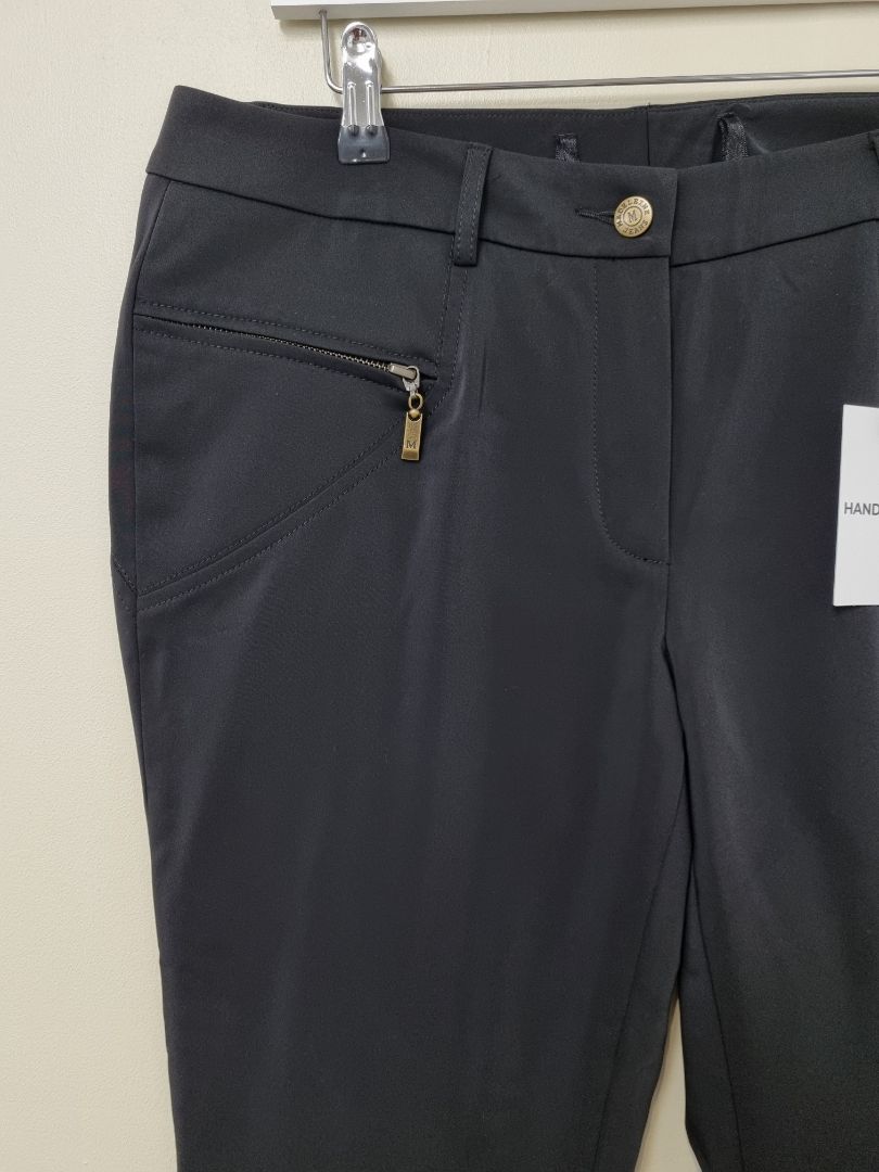 Madeleine Black Tapered Biker Trousers - Size 16